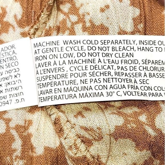 Black Tape_  NWT Beige Floral Smocked Raw Edge Maxi Dress Plus Size 3X - Picture 10 of 11